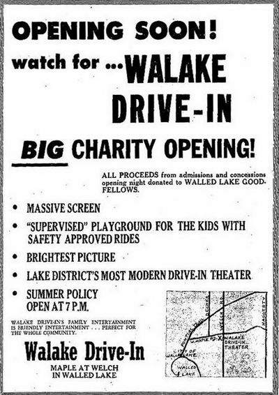 Walake Drive-In Theatre - July 1956 Ad